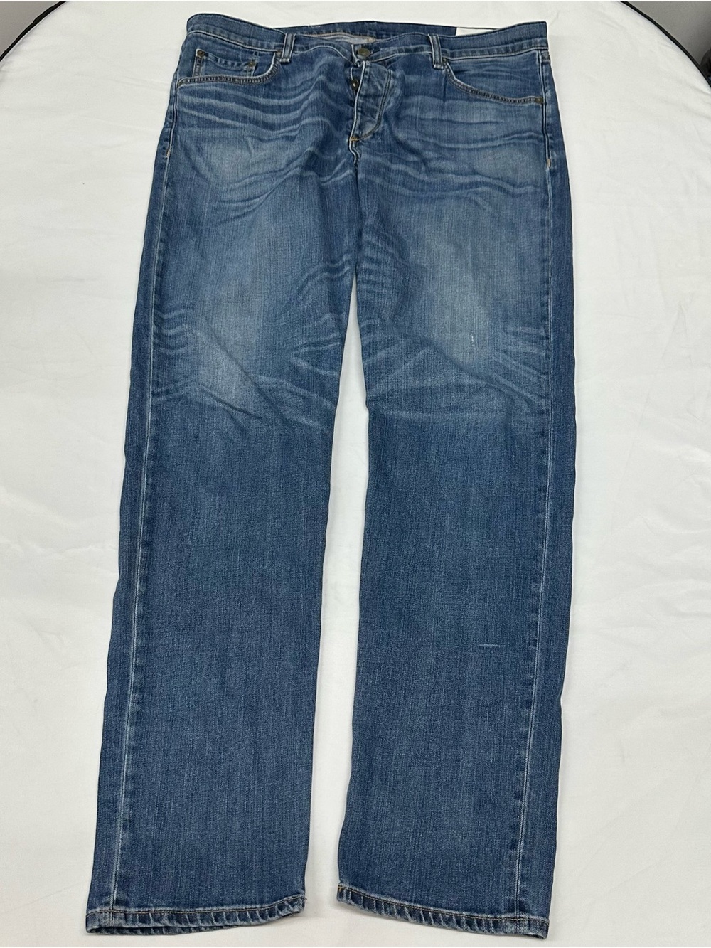 rag & bone Men's Washed Blue Relaxed Straight Jeans